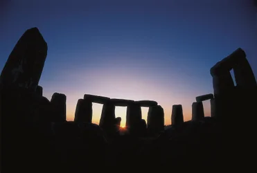 Neolitisk kunst: (bronzealder): udsigt over Stonehenge-stedet (ca. 1700-1300 f.Kr.) Amesbury, England