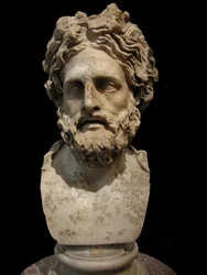 Asclepius, gud for medicin og helbredelse. Romersk kopi af græsk statue af Phyromachos, 2. århundrede f.Kr