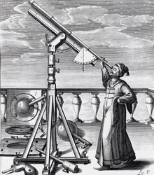 Astronomisk teleskop med observatør
