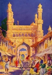 Ved Char Minar i Hyderabad, c1948.