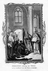 Athelstan beordrede Bibelen til at blive oversat til det saksiske sprog, 1796