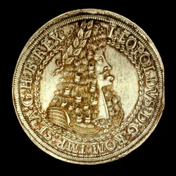 Østrigsk mønt med buste af Leopold I
