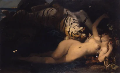 Bacchante leger med en tiger