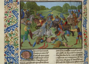 Slaget mellem tyrkere under Sultan Murad I og serbere, ca 1470-1475.