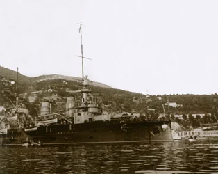 Slagskib ved Villefranche, Frankrig, c1914-c1918