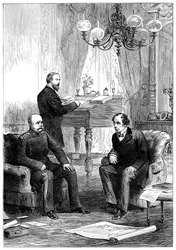 Benjamin Disraeli 1804-1881 møde med Otto von Bismarck 1815-1898, Berlin, 1878