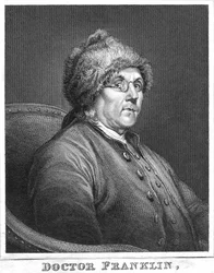 Benjamin Franklin, amerikansk videnskabsmand, opfinder og statsmand, slutningen af det 18. århundrede