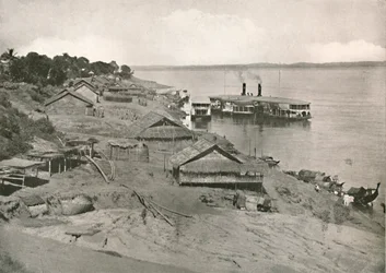 Bhamo - Irrawaddy Flotilla Mail Steamer ved Ghat, 1900.