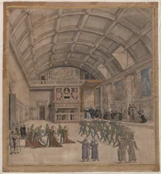 Binche Palace under festlighederne i august 1549, 1549.
