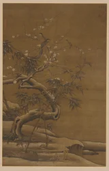Fugle, blommeblomster og bambus om vinteren, 1500-tallet.