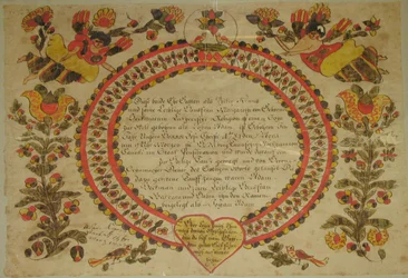 Fødsels- og Dåbsattest, 1784.
