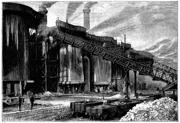 Højovne, Barrow Hematite Iron and Steel Company, Barrow in Furness, Cumbria, 1890