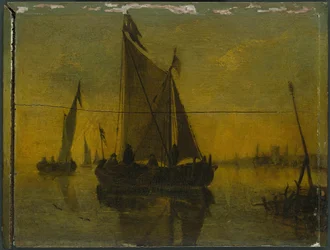 Både i en flodmunding, 1600-tallet.