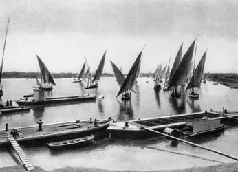 Både på Nilen, Cairo, Egypten, c1920