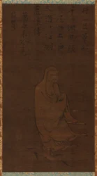 Bodhidharma krydser Yangzi på et rør, 1400-tallet.