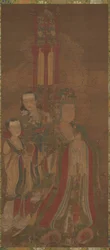 Bodhisattva og ledsagere, 1300-tallet.