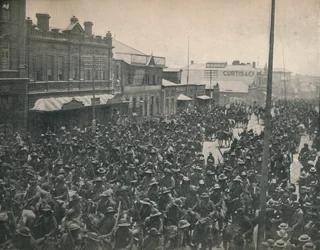 Boer Commando passerer gennem Johannesburg Anden Transvaal-krig, c1900.
