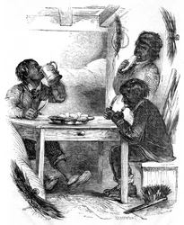 Skorstensfejere spiser deres aftensmåltid, 1861