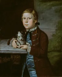 Dreng af Hallett familie med hund, 176676.