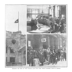 Breaking the News om Titanics-tabet med over tolv hundrede liv til London, 20. april 1912.