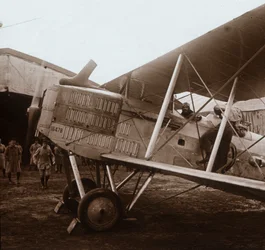 Breguet biplan ved at lette, c1914-c1918