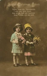 Bright Christmas Hours vintage julekort, c1900