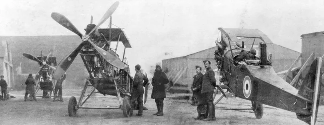 British Royal Flying Corps fly under reparation, c1916