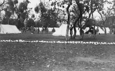 Britisk hærlejr ved Yamuna-floden, Indien, 1917