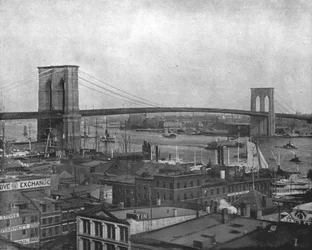 Brooklyn Bridge, New York, USA, c1900.
