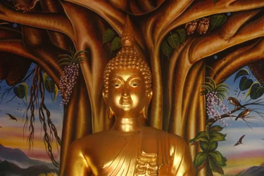 Buddha-statue i Wat Dab Phai, Chiang Mai. Thailand
