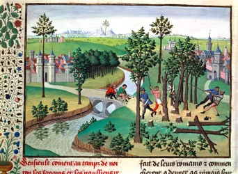 Bygning af en vej, 1400-tallet