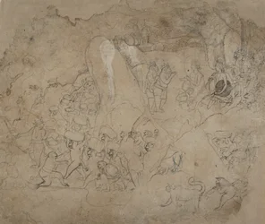 Bygger broen til Lanka, ca. 1800.