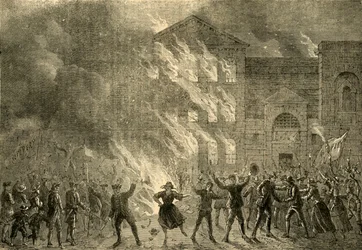 Afbrænding af Newgate, 1780, c1872.