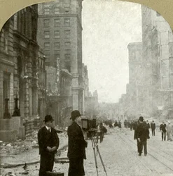California St., der ser frem mod færgedepotet - Banking District, 1906.