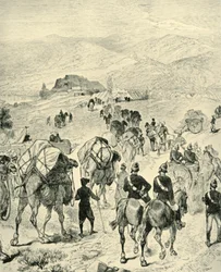 General Roberts lejr ved Thal ved Kuram-floden, 1901.