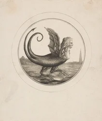 Karikatur der viser Marie Antoinette som en drage, 1700-tallet.