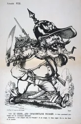 Karikatur af Wilhelm I af Preussen, fransk-preussisk krig, 1870-1871.