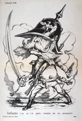 Karikatur af Wilhelm I af Preussen, fransk-preussisk krig, 1870-1871.