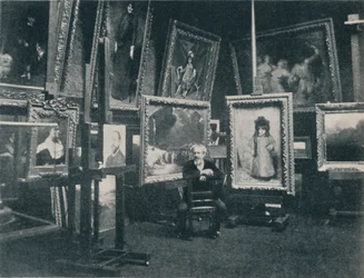 Carolus Duran i hans studie, c1897