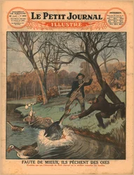 Fangst gæs med fiskestang, 1929.
