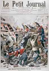 Kavaleriangreb under demonstrationen den 1. maj i Paris, 1906