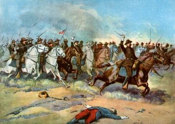 Kavaleriangreb fra amerikanske regulære, spansk-amerikansk krig, 1898