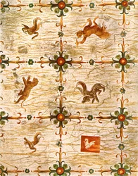 Loftsdekoration i Neros Domus Aurea, Rom, Italien, 1928.