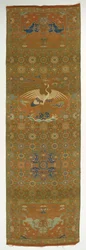 Stolebetræk med en kran, løver, drager, lovende symboler og blomster..., Qing-dynasti, 1700-tallet.