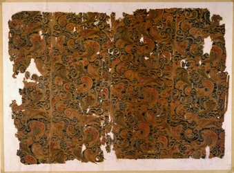 “Chang Shou (levetid) broderi” på tynd silke
