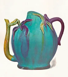 Kinesisk vinpotte med farvede glasurer, c1680