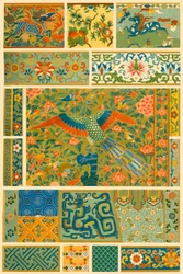 Kinesisk maleri, vævning, broderi og cloisonné, 1898.