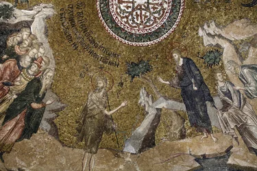 Chora kirkemuseum: ung Jesus mosaik (til venstre: Tempellæger) Istanbul Turquie
