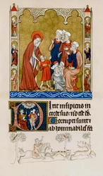 Kristus blev fundet af sin mor i templet i strid med læger, c1310-1320