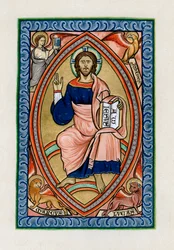 Kristus i herlighed med de fire evangelisters symboler, c1200